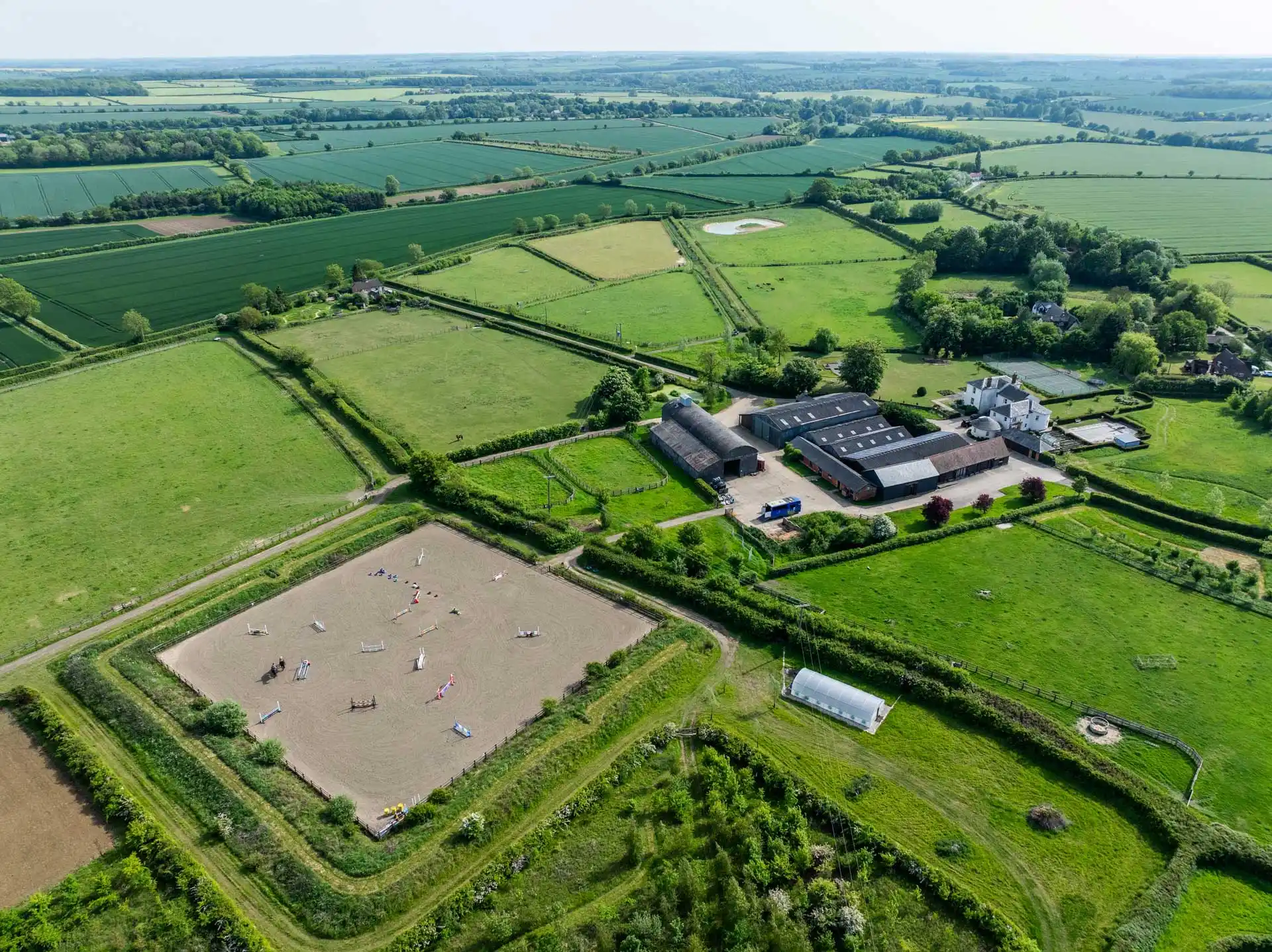 Freedom Farm in Suffolk aerial view
