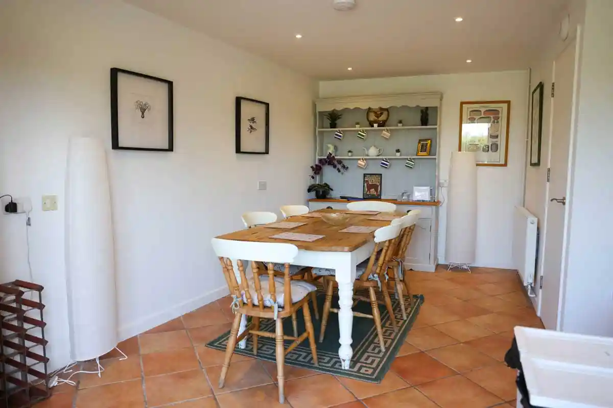 Freedom Farm Suffolk accommodation dining area