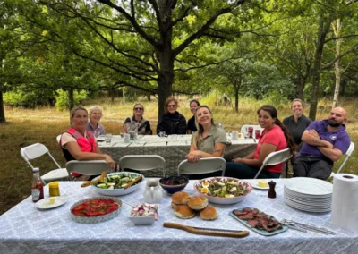 Adult horse camp Freedom Farm lunch